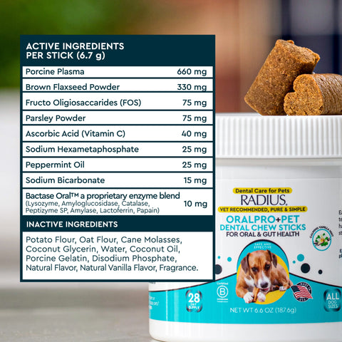 OralPro+ Pet Dental & Gut Chew Sticks for Dogs